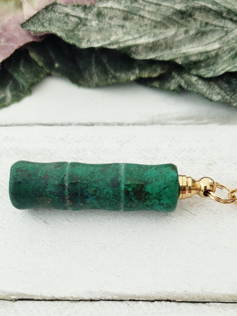 Whimsigoth Phoenix Pine Bamboo Vial Necklace Perfume Bottle Pendant Witchy